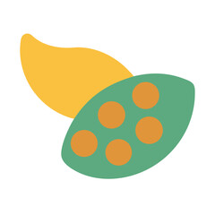 Abstract geometric shapes illustration in yellow, green and orange