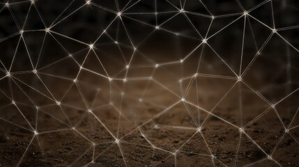 Naklejka premium Abstract Network Connection Digital Data Nodes Lines Grid Technology Geometric Shape