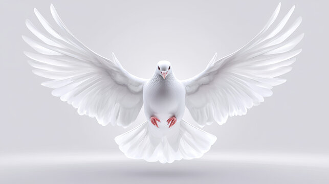 A white dove symbolizes world peace in this horizontal banner, designed in a flat vector format