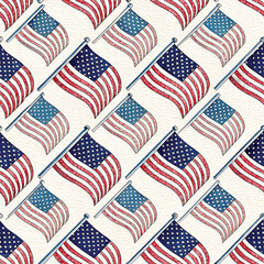 Fototapeta premium 4th July digital Papers Vintage Americana Seamless Patterns Red White Blue Printable Scrapbook Paper Independence Day Digital Png Backgrounds