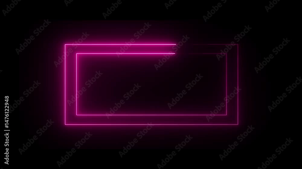 Canvas Prints abstract neon sign rectangles icon animation. neon rectangle frame black background.