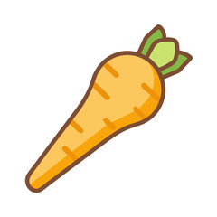 Illustration of a single carrot on a black background