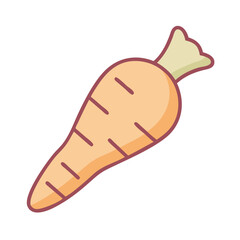 Simple stylized carrot vector illustration on a black background