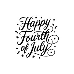 Happy Fourth Of July. Vector Design Isolated on White Background