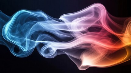 Obraz premium Abstract Colorful Smoke Swirls on Black Background