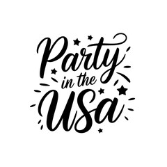 Party In The USA. Vector Design Isolated on White Background