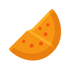 Stylized orange slice illustration with dots and bright background