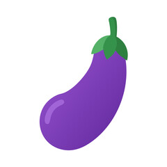 Simple flat design of an eggplant on a black background
