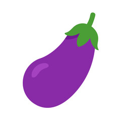 Flat illustration of an eggplant on a black background