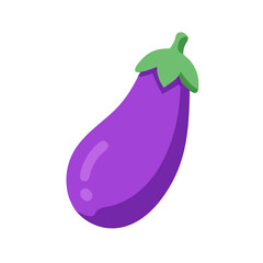 Cartoon eggplant illustration with simple design on black backdrop