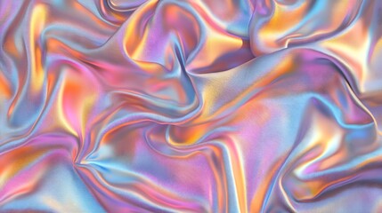 Obraz premium Colorful, iridescent fabric folds in a flowing design.