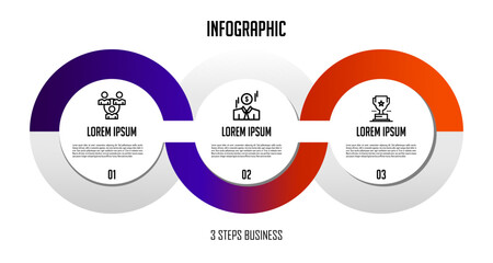 business infographic template illustrates customer relationship management and customer service concepts using a circle diagram with vector design elements