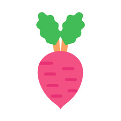 Stylized beet illustration with leaves on a black background