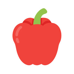 Stylized red bell pepper illustration on black background