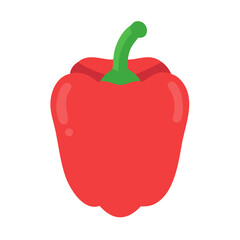 Vibrant Red Bell Pepper Graphic Illustration on Black Background