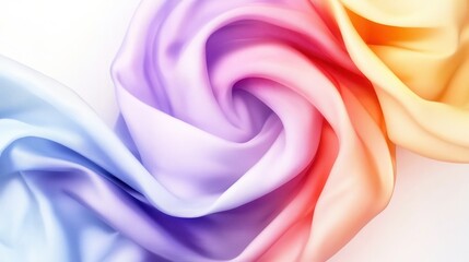 Soft Pastel Swirls of Colorful Fabric Texture