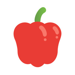 Isolated red bell pepper illustration with a green stem