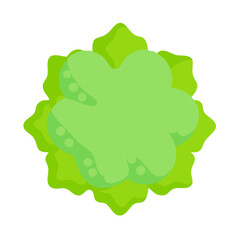 Stylized light green abstract lettuce leaf illustration on black