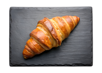 croissant on a black board clipart png image on transparent background