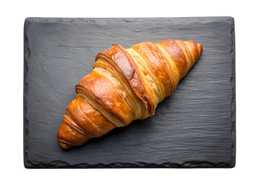 croissant on a black board clipart png image on transparent background