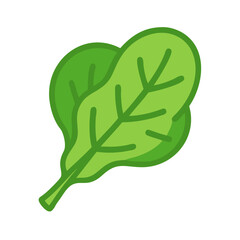 Simple illustration of fresh spinach leaves on black background