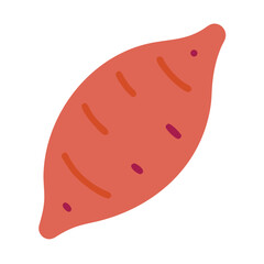 Illustration of a vibrant sweet potato against a black background