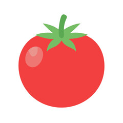 Single flat tomato illustration against a plain black background