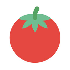 Simple Flat Graphic Illustration of a Fresh Red Tomato