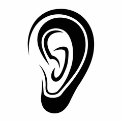 Human Ear silhouette vector illustration