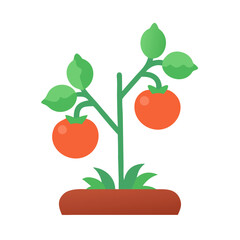 Simple tomato plant icon against a black background art