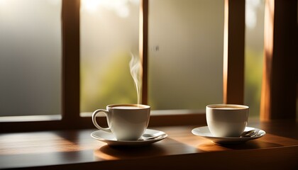 Obraz premium Morning's First Sip - SDXL Window Series