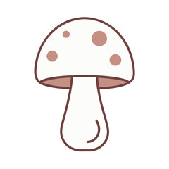 Cute stylized mushroom with spots against a black background