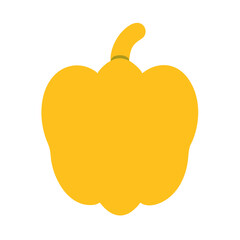 Simple yellow pepper illustration on black background for design
