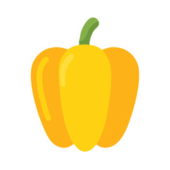 Vibrant yellow bell pepper on black background illustration
