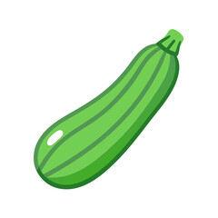 Stylized green zucchini illustration against a black background