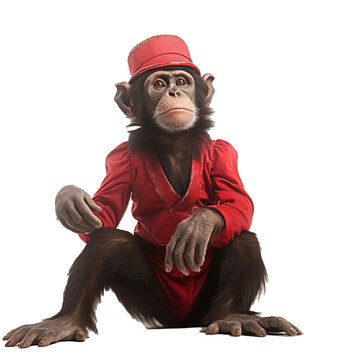 circus monkey wearing costume
