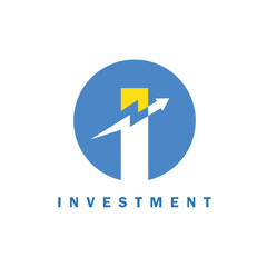 i letter arrow for investment branding logo icon vector element design