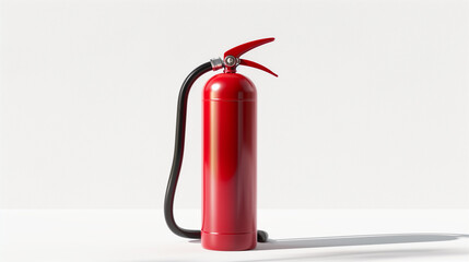 Obraz premium Red Fire Extinguisher on White Background Safety Equipment Illustration