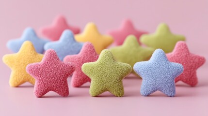 Pastel Star Shaped Textile Patches  Craft  Sewing  Decor