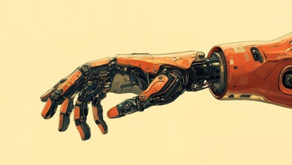 Mechanical hand reaching out