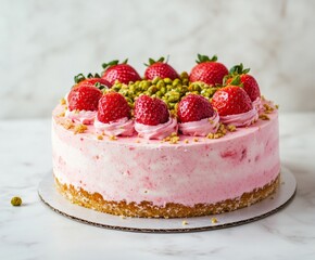 Strawberry Pistachio Cake Delight