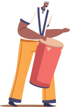 Latino musician playing bombo leguero