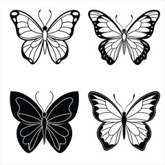 set of butterflies