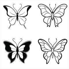 set of butterflies