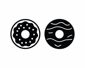 Donut icon silhouette vector illustration