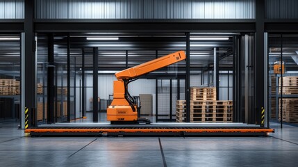 Automated warehouse system inside modern industrial facility.