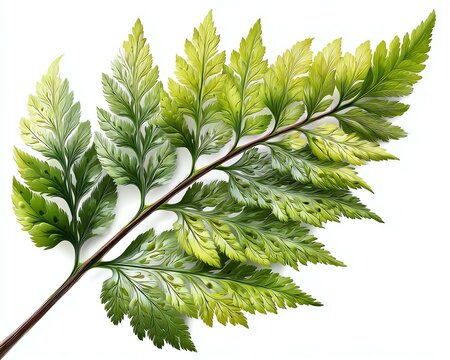 Texture of the drynaria fern leaves A vibrant green fern leaf displaying intricate patterns and textures, showcasing the beauty of nature in botanical art.