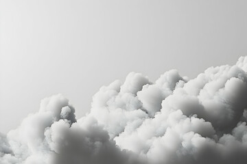 Fluffy white clouds fill the bottom of a light gray sky.