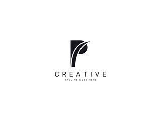 Fototapeta premium p modern letter logo 