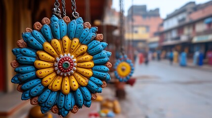 Hanging Flower Decoration on Street